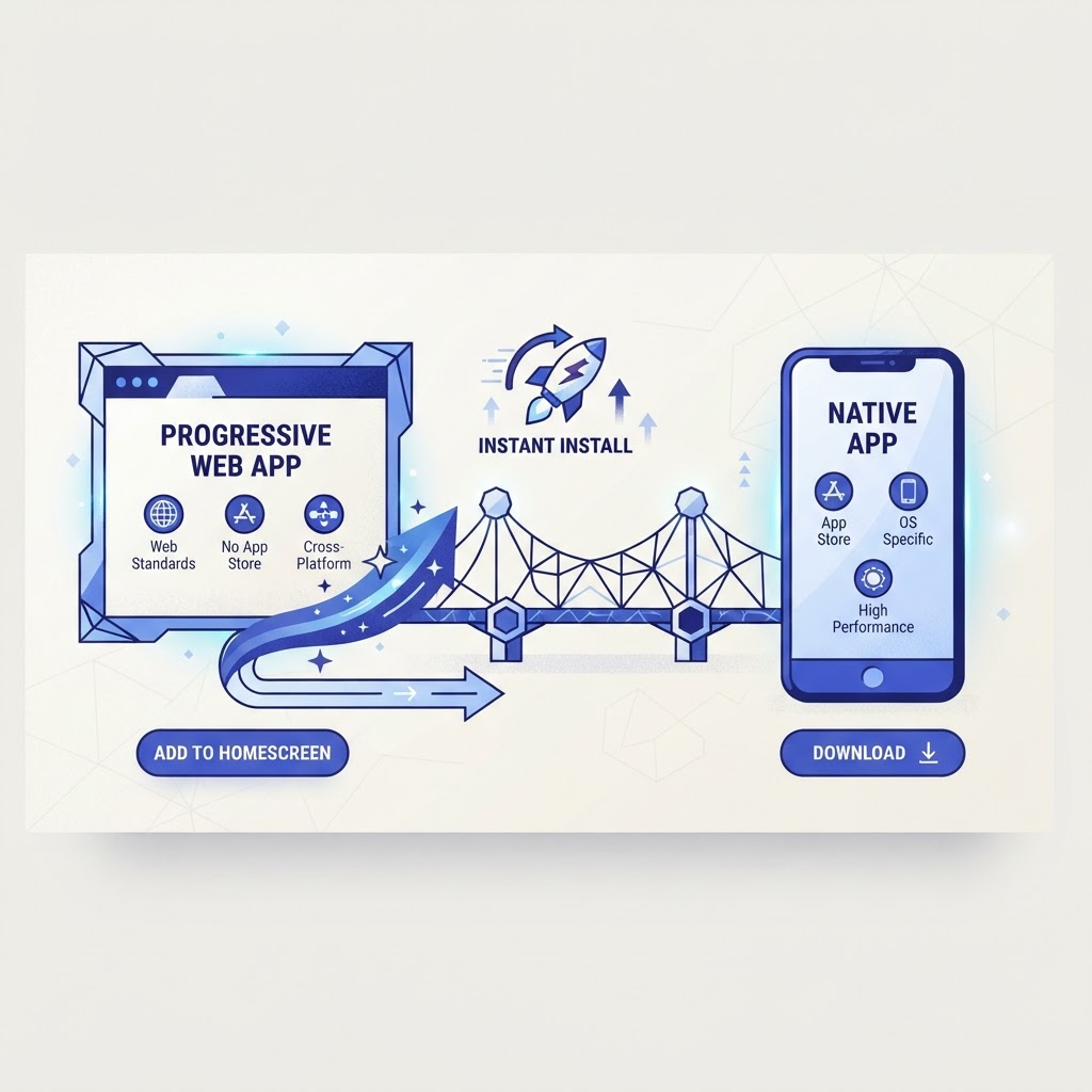 Progressive web apps versus native apps comparison on mobile devices